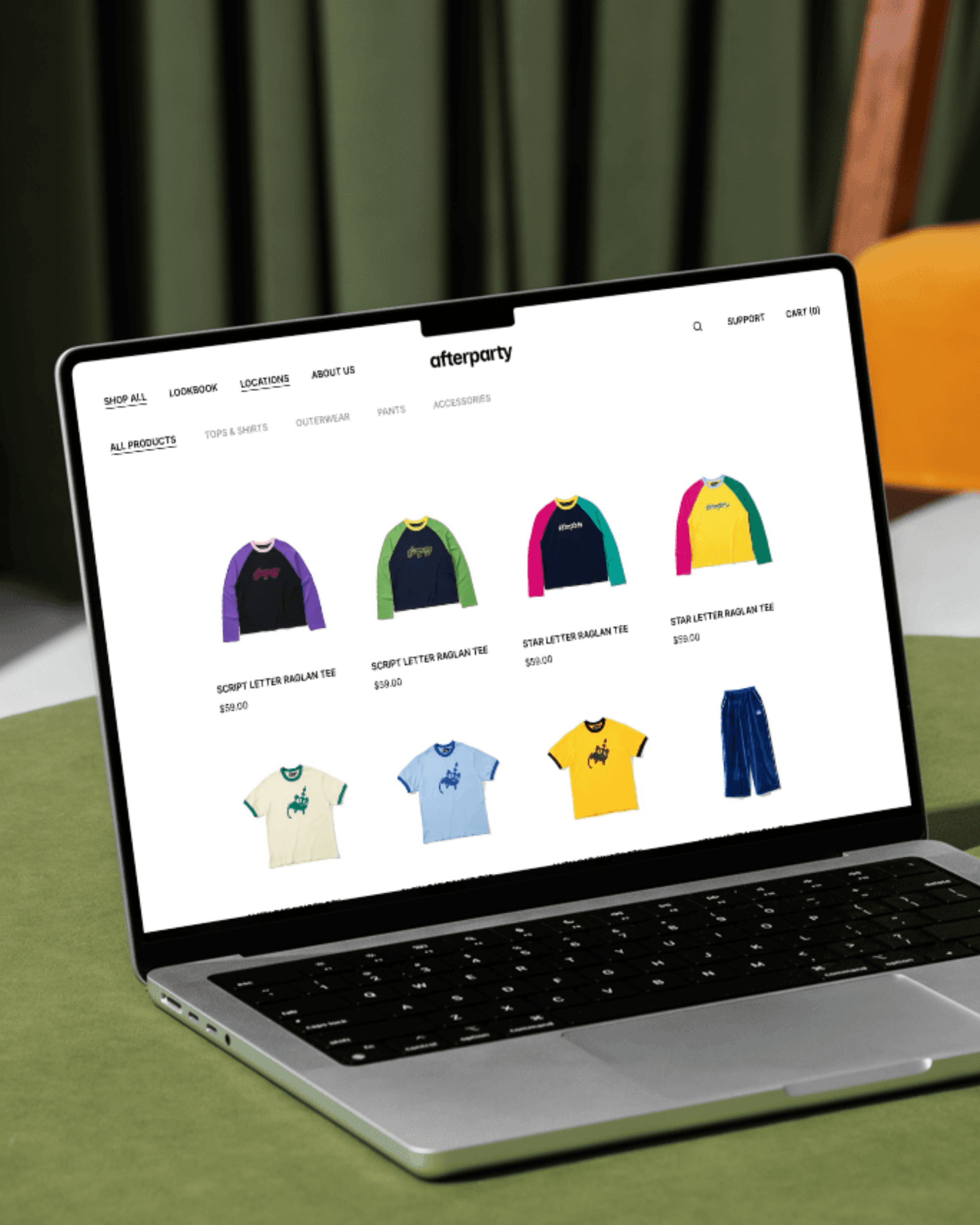 Afterparty website preview — Ecommerce project by Cloverfield Studio