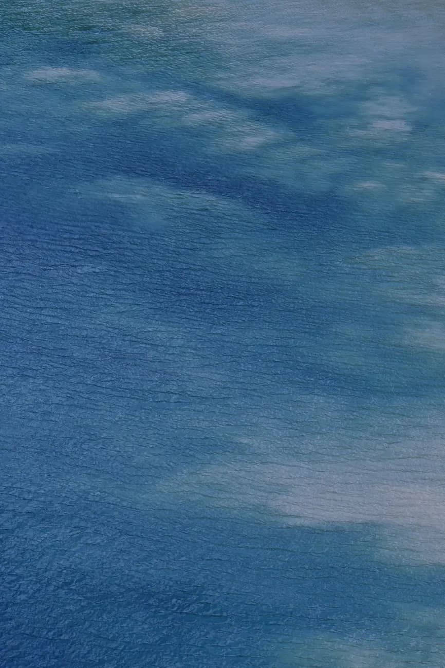 Rippled blue water surface seen from above
